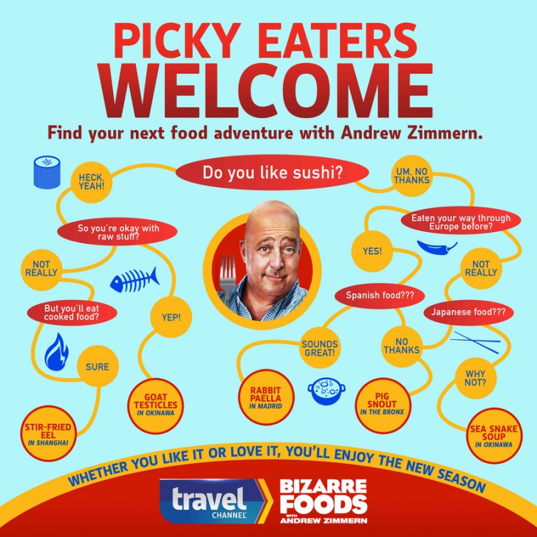 1000 piece jigsaw puzzle for tv poster: Bizarre Foods with Andrew Zimmern, ver3