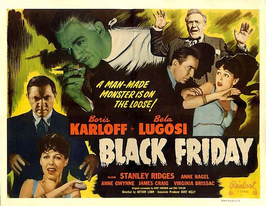 the movie poster: Black Friday (1940) ver2