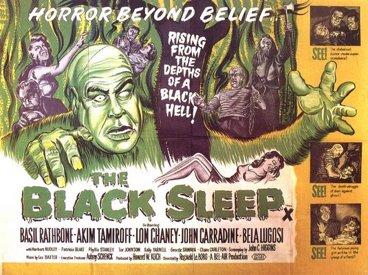 the movie poster: The Black Sleep (1956)