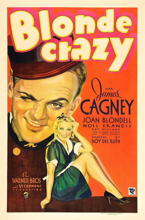1000 piece jigsaw puzzle for the movie poster: Blonde Crazy (1931)