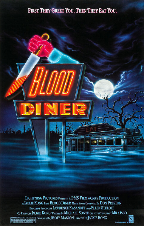 1000 piece jigsaw puzzle for the movie poster: Blood Diner (1987)