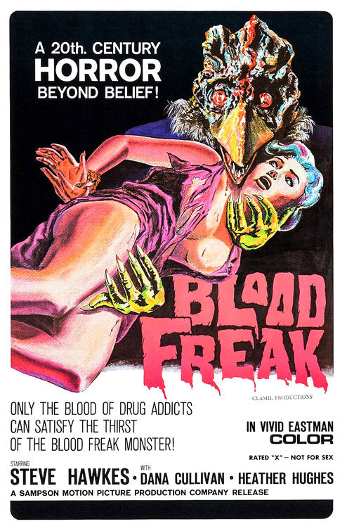 1000 piece jigsaw puzzle for the movie poster: Blood Freak (1972)