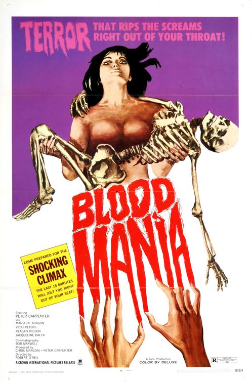 the movie poster: Blood Mania (1970)