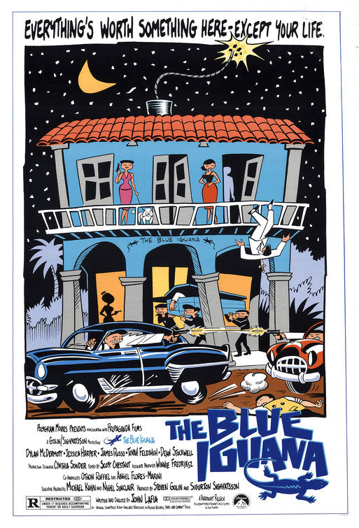 the movie poster: The Blue Iguana (1988)