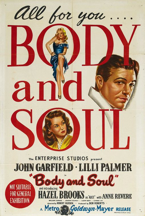 the movie poster: Body and Soul (1947)