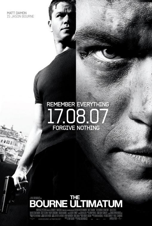the movie poster: The Bourne Ultimatum (2007) ver2
