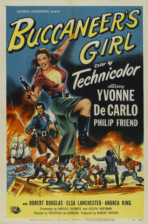 1000 piece jigsaw puzzle for the movie poster: Buccaneer's Girl (1950)