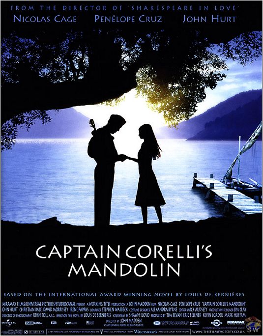 the movie poster: Captain Corelli's Mandolin (2001) ver4