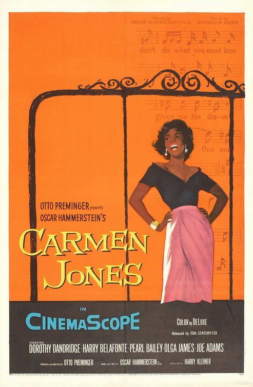the movie poster: Carmen Jones (1954)