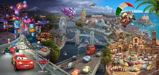 1000 piece jigsaw puzzle for the movie poster: Cars 2 (2011) ver6