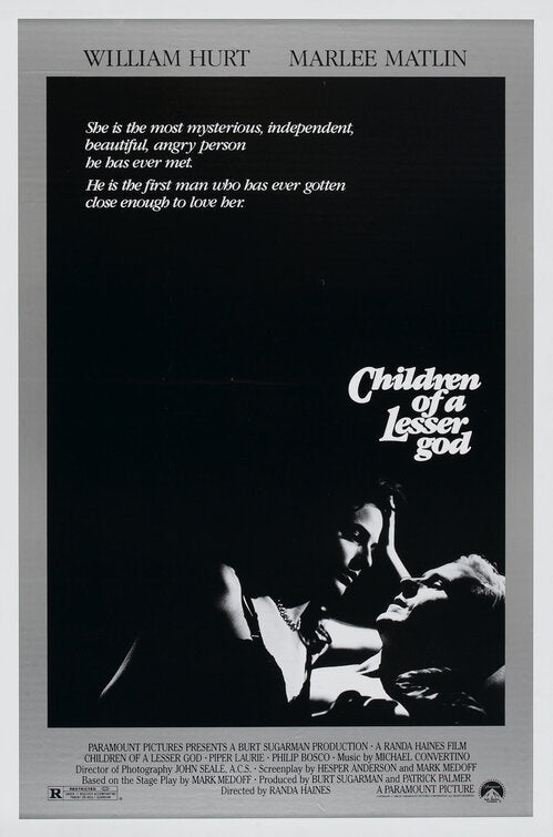 the movie poster: Children of a Lesser God (1986)