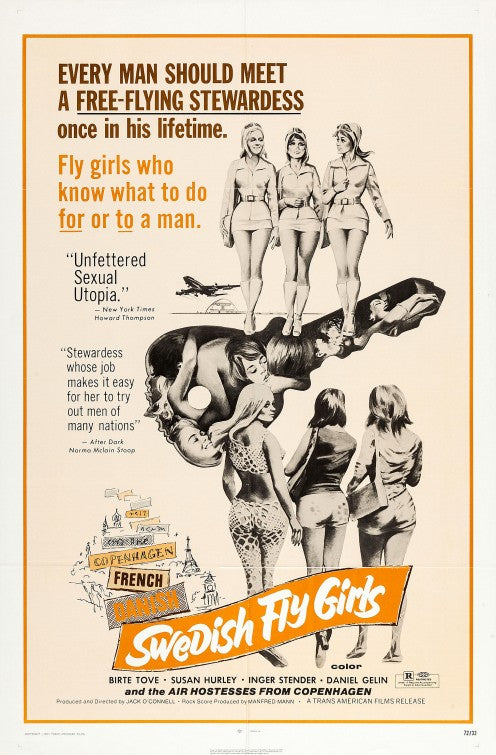 1000 piece jigsaw puzzle for the movie poster: Swedish Fly Girls (1971)