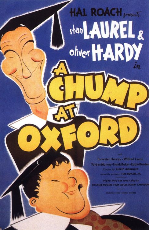 the movie poster: A Chump at Oxford (1940)