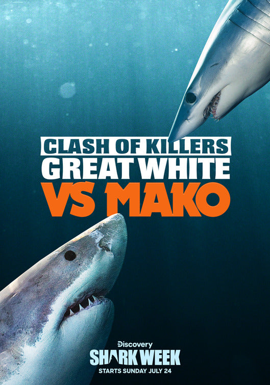 1000 piece jigsaw puzzle for tv poster: Clash of Killers: Great White vs Mako