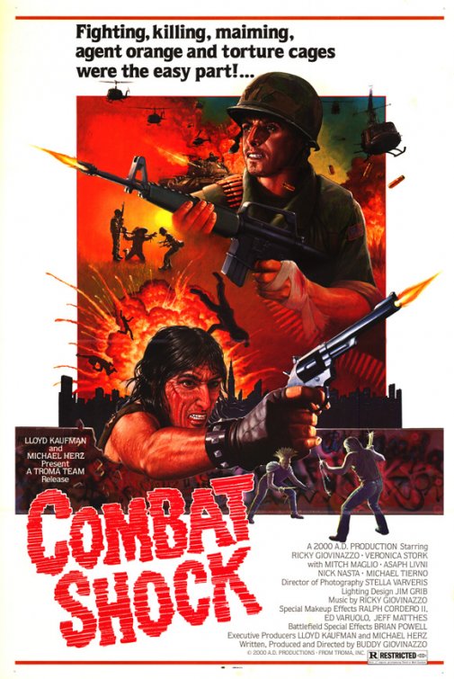 1000 piece jigsaw puzzle for the movie poster: Combat Shock (1986)