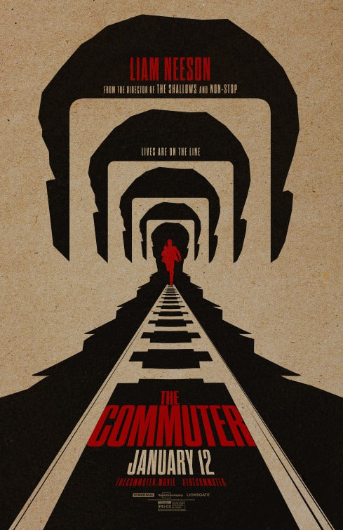 1000 piece jigsaw puzzle for the movie poster: The Commuter (2018)