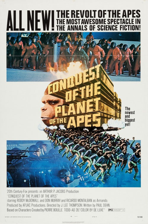 the movie poster: Conquest of the Planet of the Apes (1972)