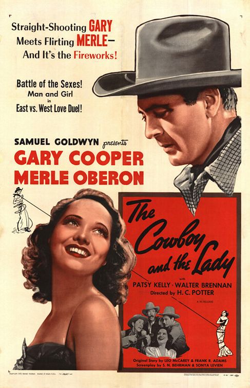 the movie poster: The Cowboy and the Lady (1938)