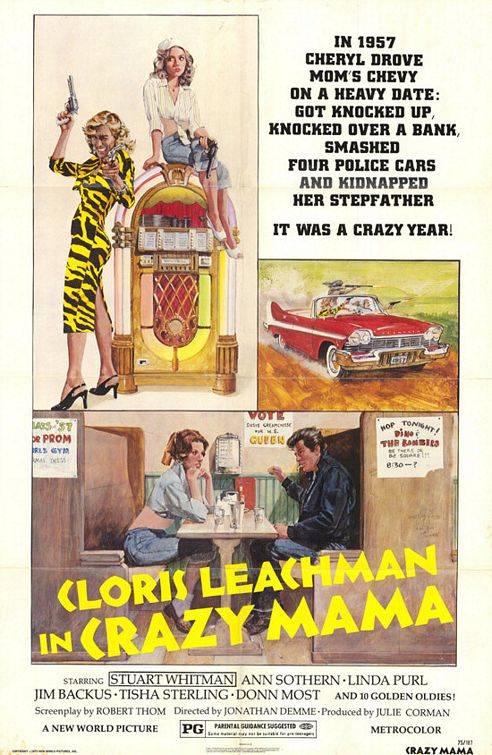 the movie poster: Crazy Mama (1975)
