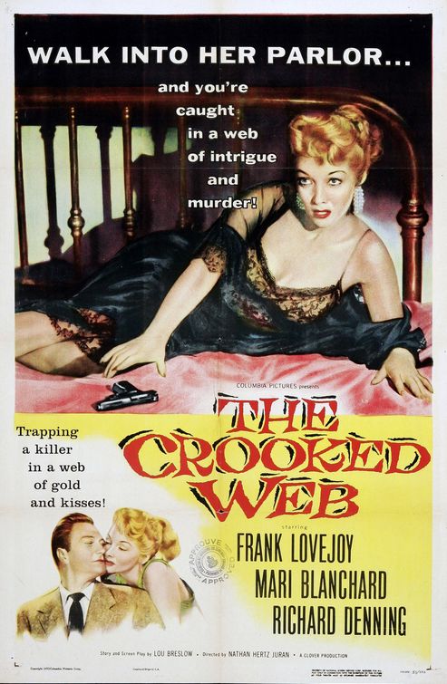 the movie poster: The Crooked Web (1955)