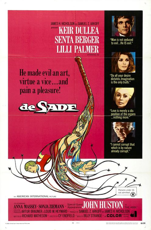 the movie poster: De Sade (1969) ver2