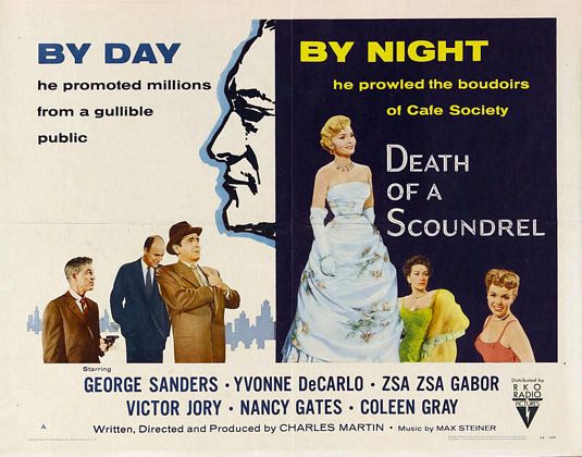 the movie poster: Death of a Scoundrel (1956)