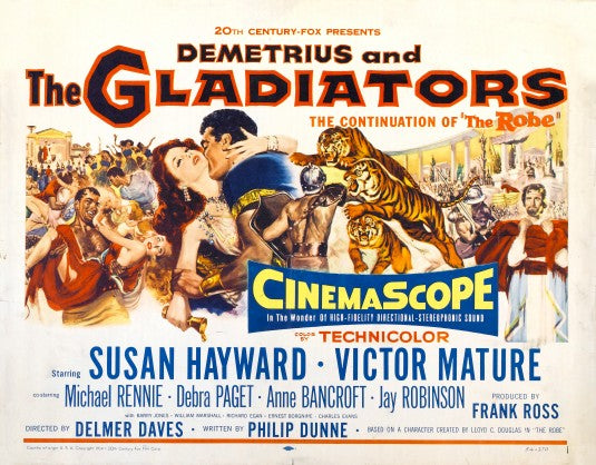 1000 piece jigsaw puzzle for the movie poster: Demetrius and the Gladiators (1954)