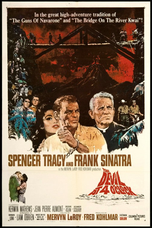 1000 piece jigsaw puzzle for the movie poster: The Devil at 4 O'Clock (1961)