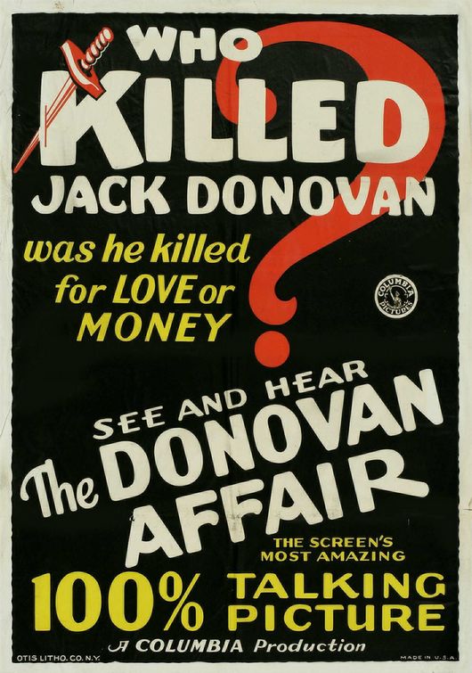 the movie poster: The Donovan Affair (1929)