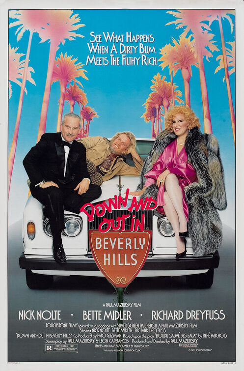 the movie poster: Down and Out in Beverly Hills (1986)