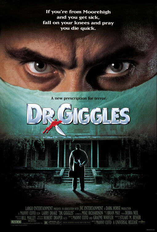 the movie poster: Dr. Giggles (1992)