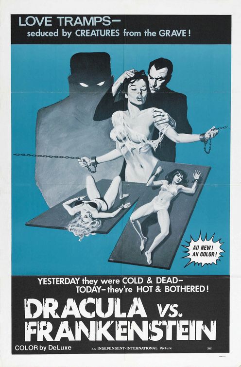the movie poster: Dracula vs. Frankenstein (1971)