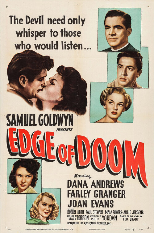 1000 piece jigsaw puzzle for the movie poster: Edge of Doom (1950)