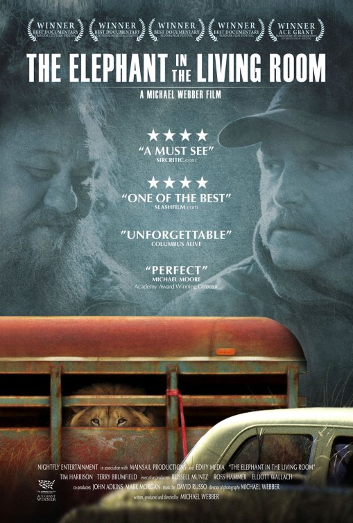 1000 piece jigsaw puzzle for the movie poster: The Elephant in the Living Room (2011)
