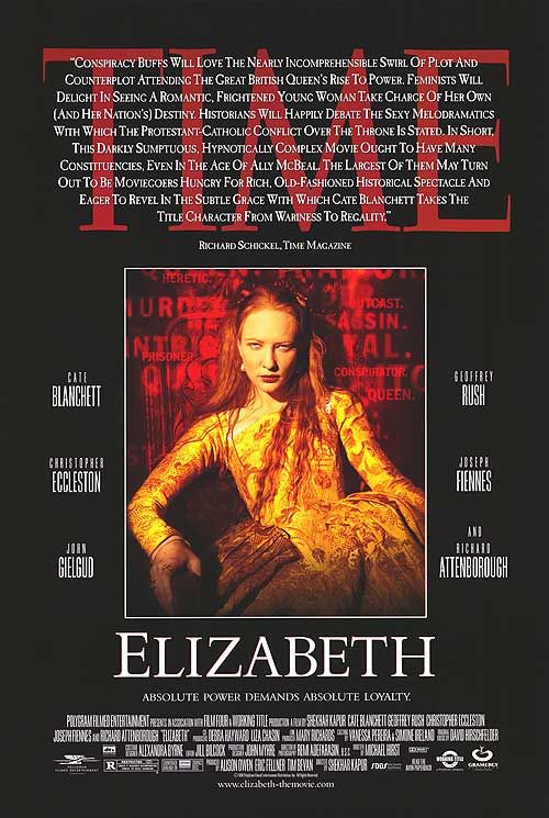 the movie poster: Elizabeth (1998) ver2