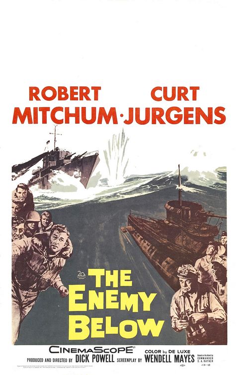 the movie poster: The Enemy Below (1957)