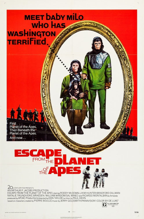 the movie poster: Escape from the Planet of the Apes (1971)