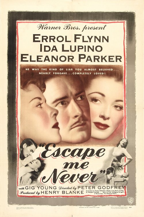 1000 piece jigsaw puzzle for the movie poster: Escape Me Never (1947)