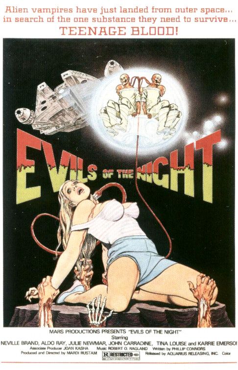 the movie poster: Evils of the Night (1985)