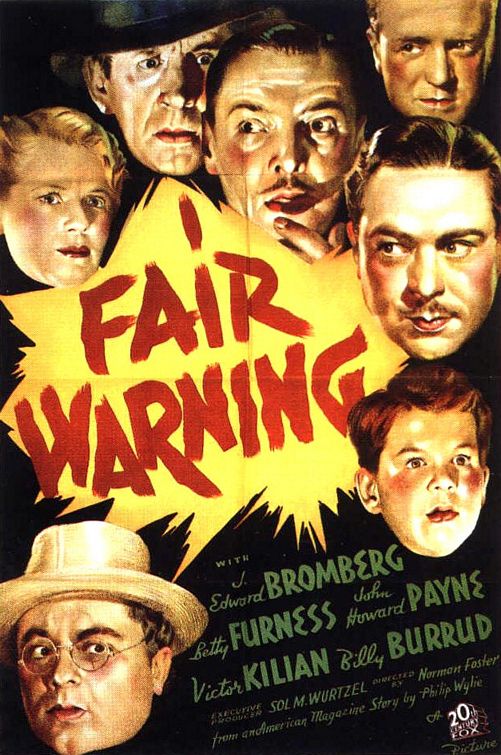 the movie poster: Fair Warning (1937)