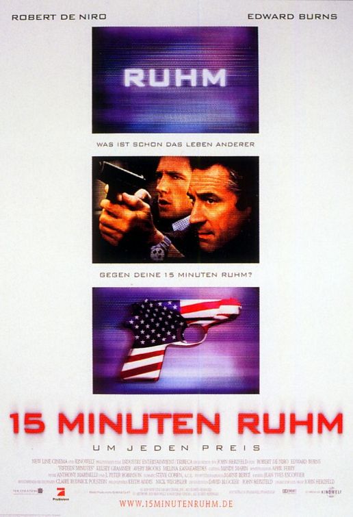 the movie poster: 15 Minutes (2001) ver2
