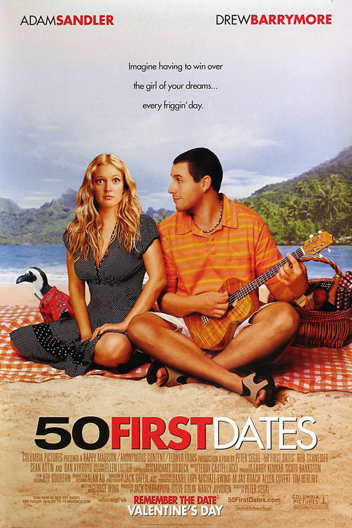 the movie poster: 50 First Dates (2004)