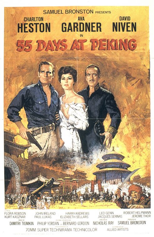 the movie poster: 55 Days at Peking (1963)