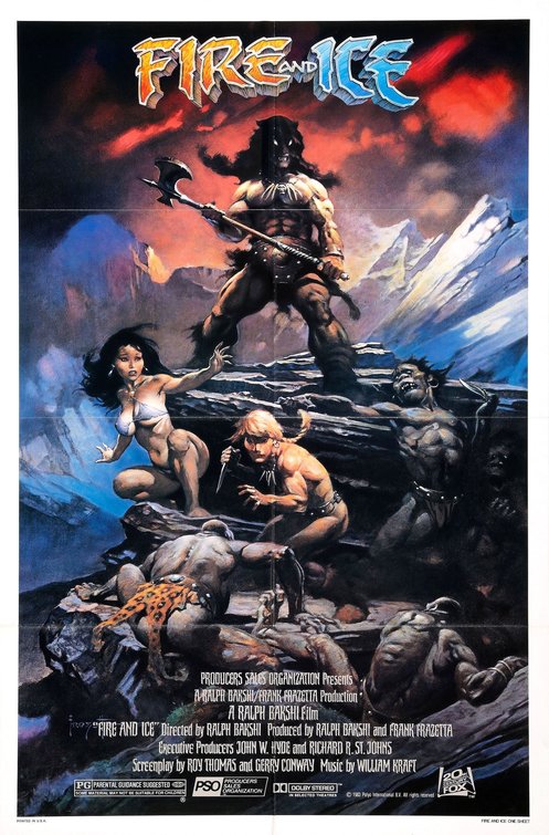 the movie poster: Fire and Ice (1983)