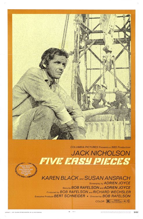 the movie poster: Five Easy Pieces (1970)