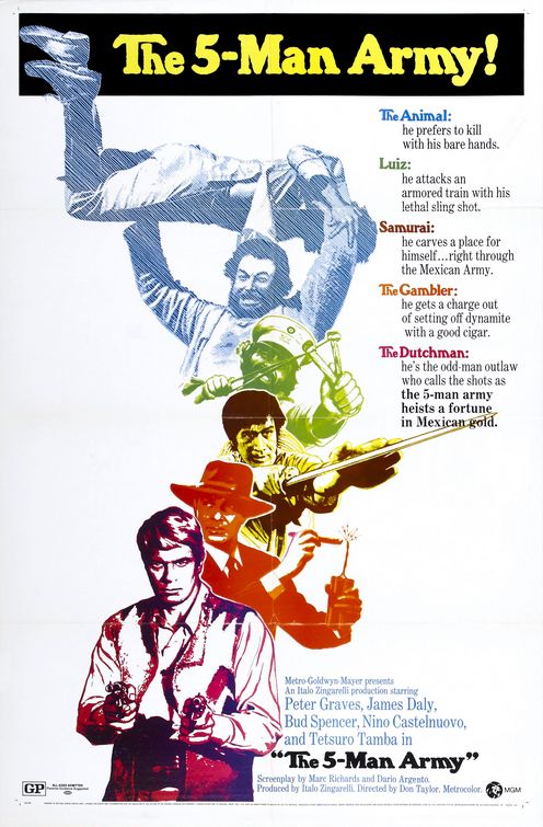 the movie poster: The Five Man Army (1970)