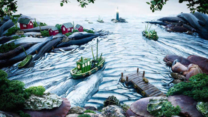 1000-piece wooden puzzle with an imaginative food world crafted by Carl Warner, design 12
