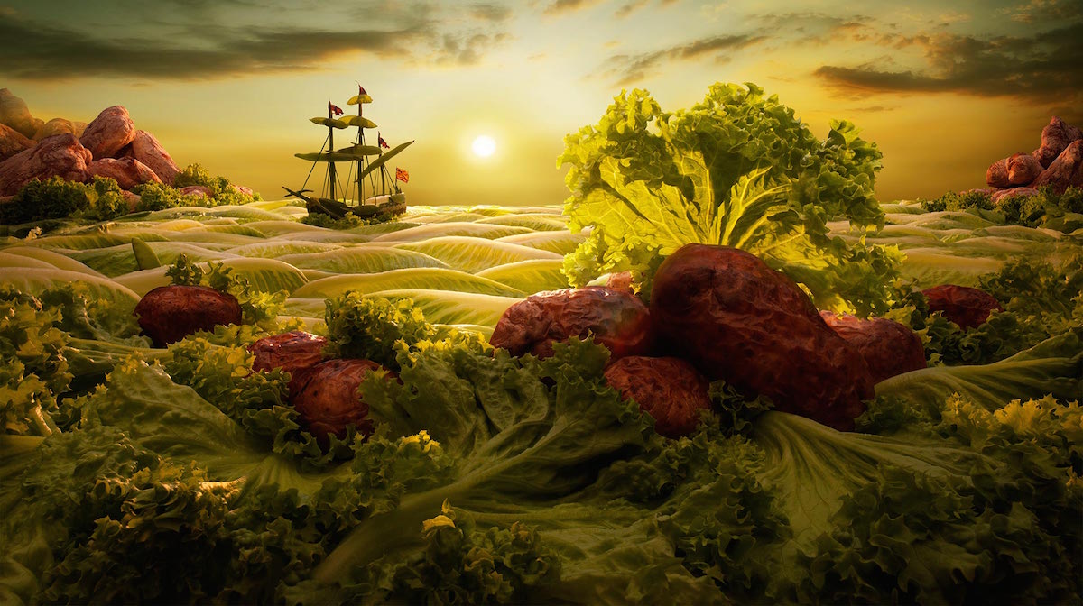 Beautiful 1000-piece wooden puzzle featuring food art from artist Carl Warner, edition 15