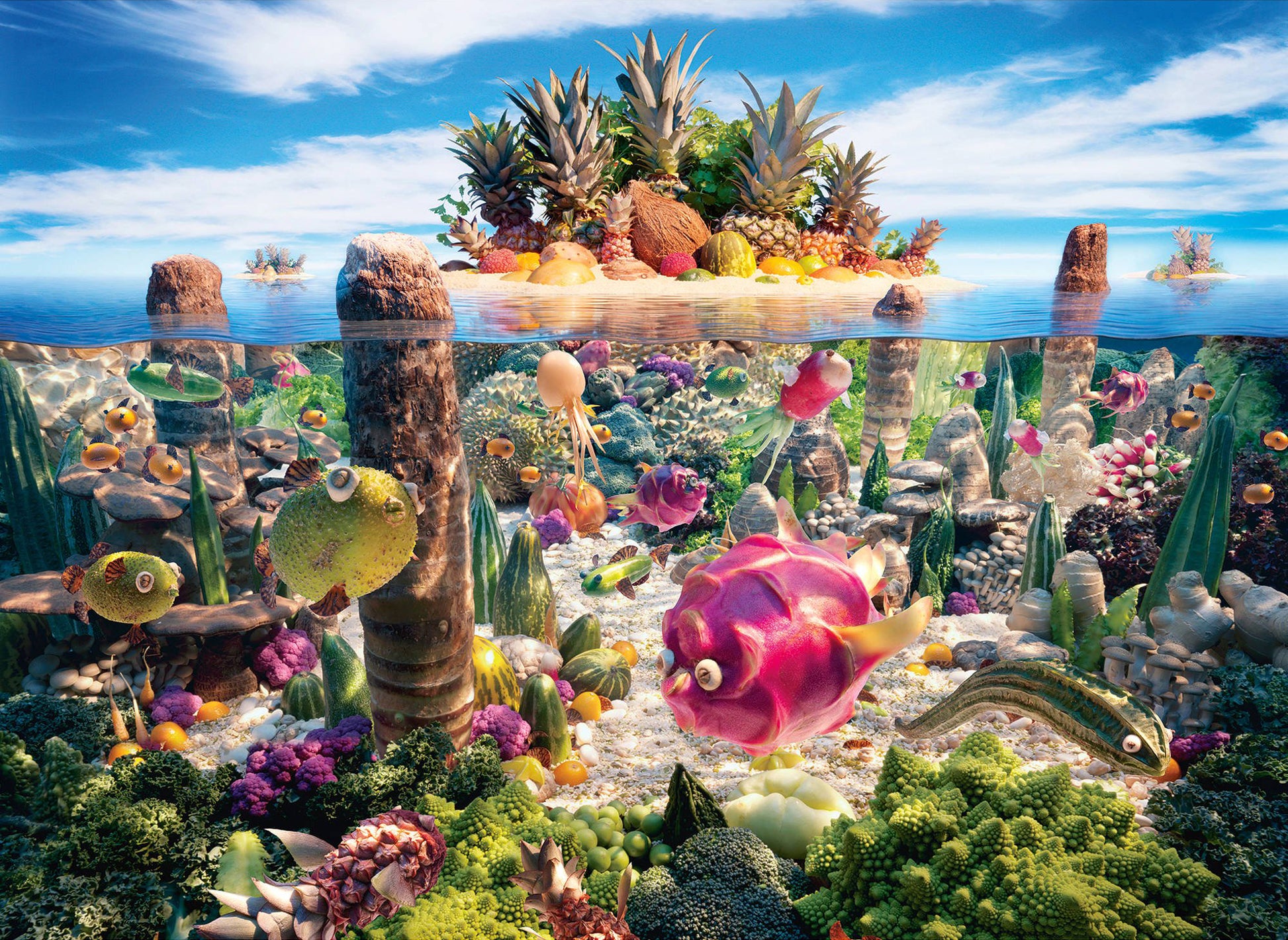 Enjoy the vibrant food art by Carl Warner in this 1000-piece wooden puzzle, edition 29