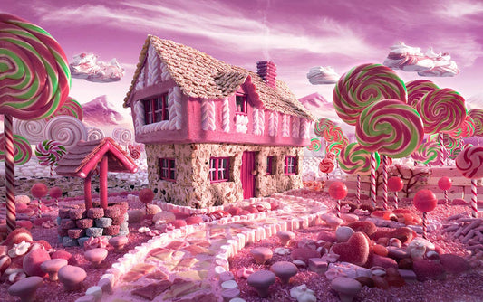 Charming 1000-piece wooden puzzle of a candy cottage from Carl Warner’s food art series, design 7